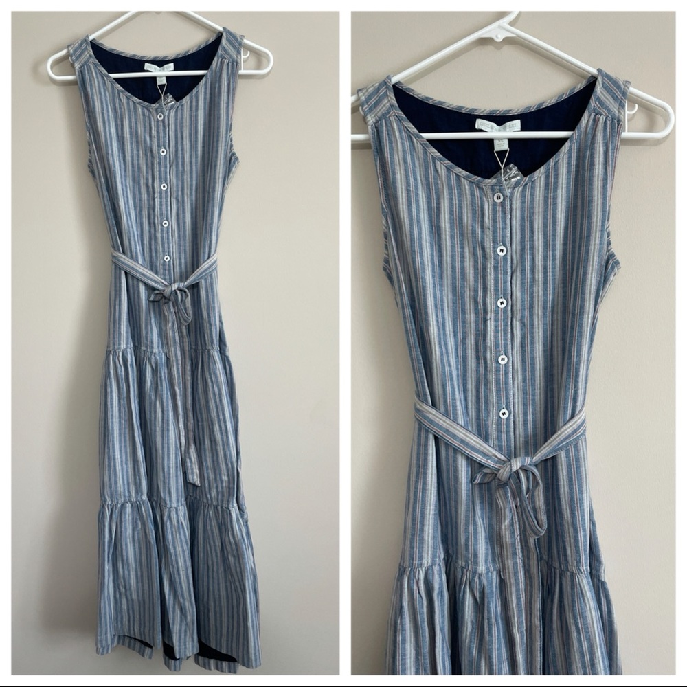 NWT Cheisea&Violet strip belted maxi dress XS